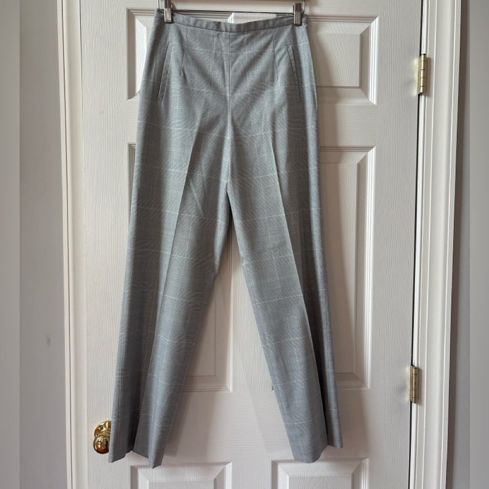 Y2K Talbots grey plaid trousers high waisted officecore‎ straight leg size 6/8